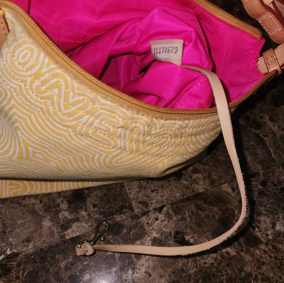 DOONEY & BOURKE Yellow Fabric Hobo Handbag Purse - Picture 11 of 11